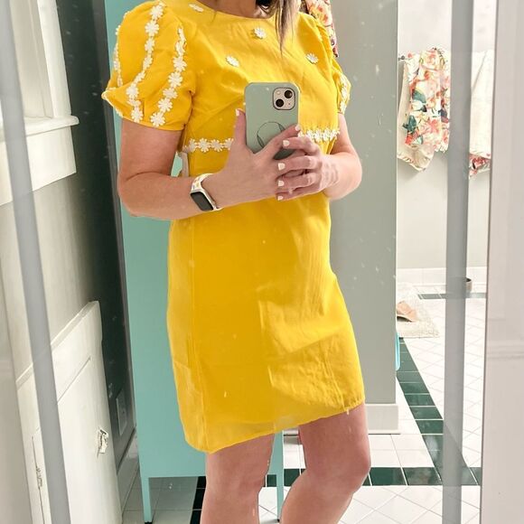 Modcloth Yellow How Sweet It Is Mini Shift Dress Sunny Bright 8 70s Retro NWT - Picture 5 of 13